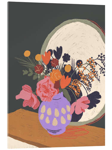 Acrylic print Flowers in the mirror