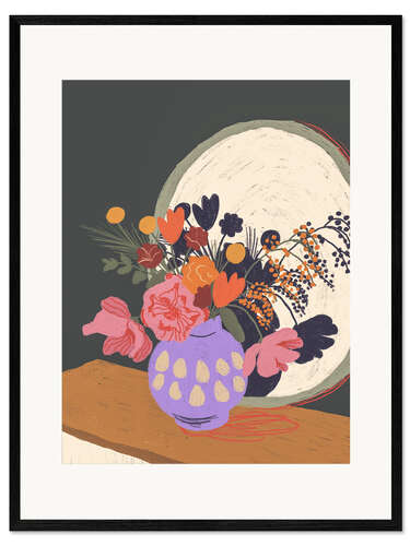 Stampa artistica con cornice Flowers in the mirror