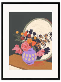 Plakat artystyczny premium w ramie Flowers in the mirror