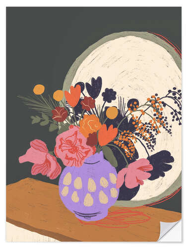 Wall sticker Flowers in the mirror
