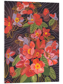Acrylglasbild Rote Blüten