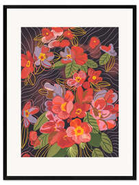 Ingelijste kunstdruk Red blossom