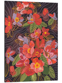 Magnettafel Rote Blüten