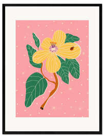 Ingelijste kunstdruk Yellow flower