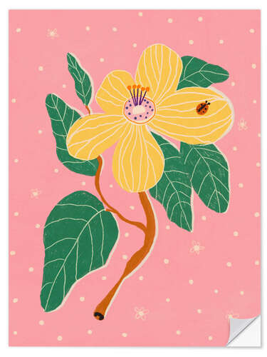Adesivo murale Yellow flower