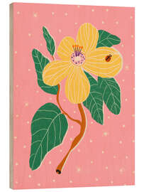 Tableau en bois Yellow flower