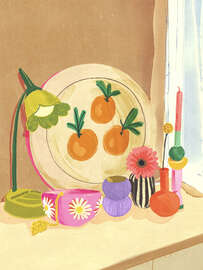 Magnettafel Oranges Stillleben