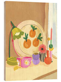 Wood print Orange still life