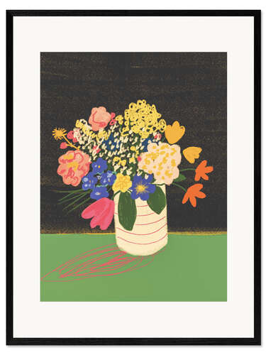 Stampa artistica con cornice Flowers on Black