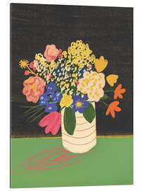 Quadro em plexi-alumínio Flowers on Black