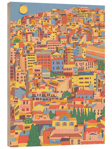 Wood print Athens