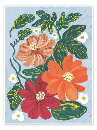 Poster Painted flowers