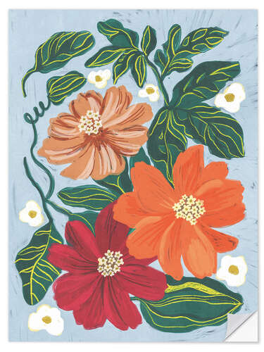 Sticker mural Painted flowers
