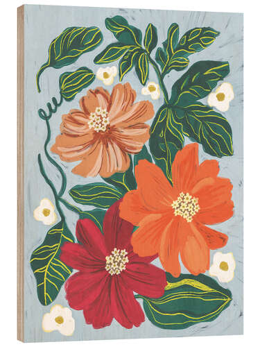 Puutaulu Painted flowers