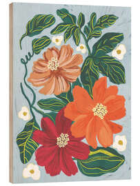 Puutaulu Painted flowers