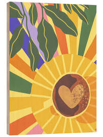 Holzbild Sonniger Kaffee