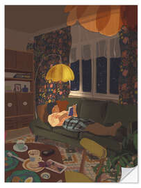 Sticker mural Reading love - Gigi Rosado