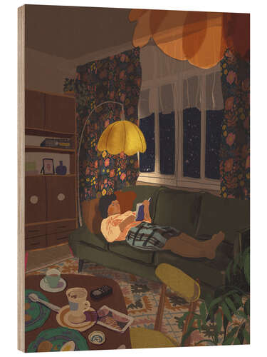 Tableau en bois Reading love