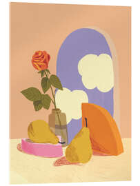 Tableau en verre acrylique Rose and pears - Gigi Rosado