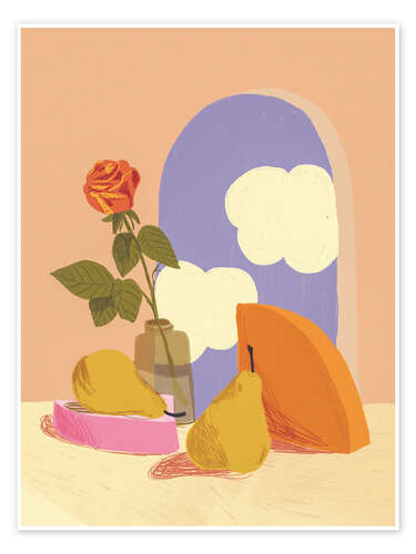 Póster Rose and pears