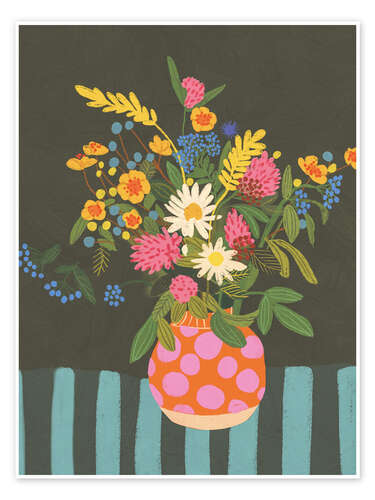 Póster Bouquet in a dotted vase