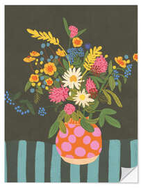 Sticker mural Bouquet in a dotted vase - Gigi Rosado