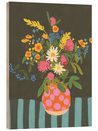 Quadro de madeira Bouquet in a dotted vase - Gigi Rosado