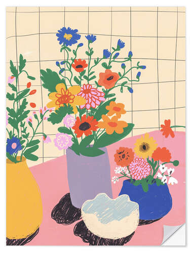 Selvklæbende plakat Florist table