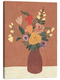 Stampa su tela Brown bouquet