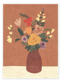 Wall print Brown bouquet - Gigi Rosado