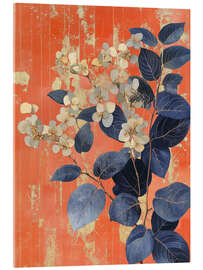 Tableau en verre acrylique Golden Hydrangea - DejaReve