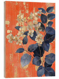Tableau en bois Golden Hydrangea - DejaReve
