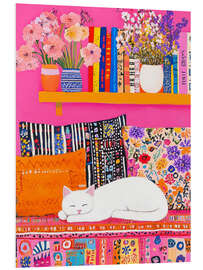 Hartschaumbild Mittagsschläfchen auf Vintage Sofa