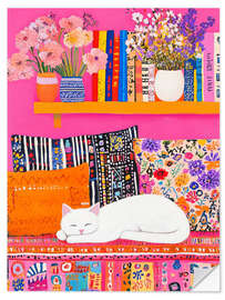 Naklejka na ścianę Afternoon nap on vintage sofa - DejaReve
