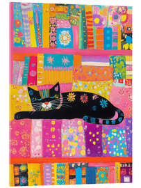 Acrylic print Sleeping black kitty
