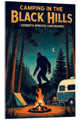 Stampa su vetro acrilico Bigfoot, Camping in the Black Hills