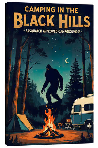 Canvas-taulu Bigfoot, Camping in the Black Hills