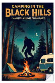 Sticker mural Bigfoot, Camping in the Black Hills - nobelart