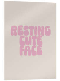 Tableau en verre acrylique Resting Cute Face - apricot and birch