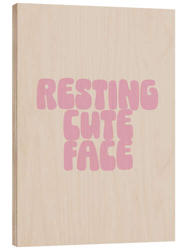 Holzbild Resting Cute Face