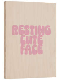 Holzbild Resting Cute Face - apricot and birch