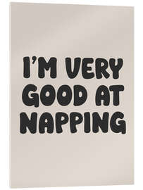 Tableau en verre acrylique I’m Very Good at Napping - apricot and birch