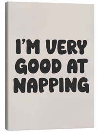 Canvas print I’m Very Good at Napping - apricot and birch