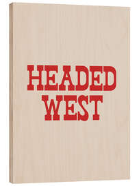 Wood print Headed West - apricot and birch