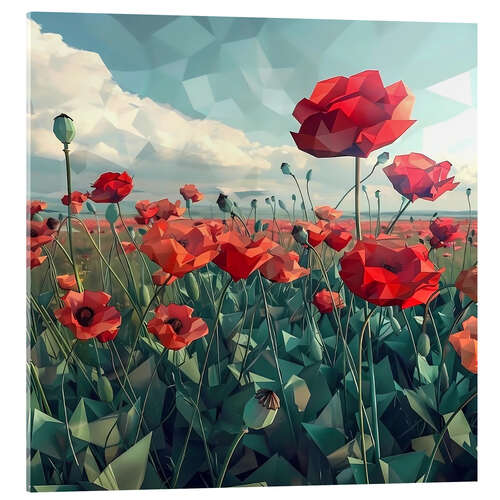 Akrylbilde Poppy Field at Noon