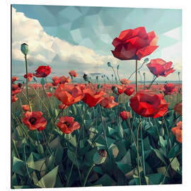 Alubild Mohnfeld am Mittag