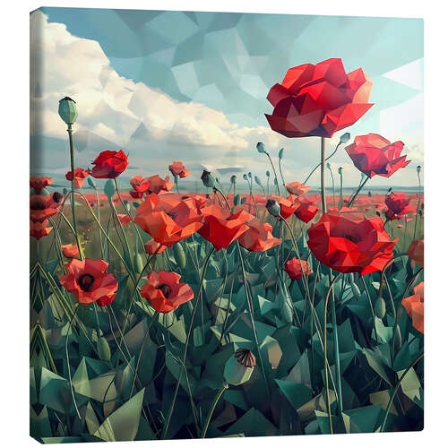 Tableau sur toile Poppy Field at Noon