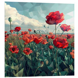 Hartschaumbild Mohnfeld am Mittag