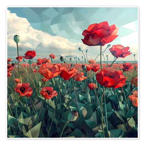 Plakat Poppy Field at Noon