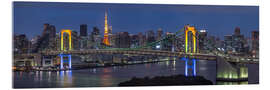 Akryylilasitaulu Rainbow Bridge Panorama, Tokyo, Japan - Jan Christopher Becke